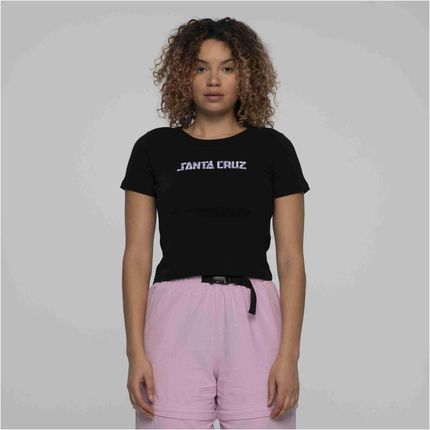 koszulka SANTA CRUZ - Gingham Arch Strip T-Shirt Black (BLACK) rozmiar: 8