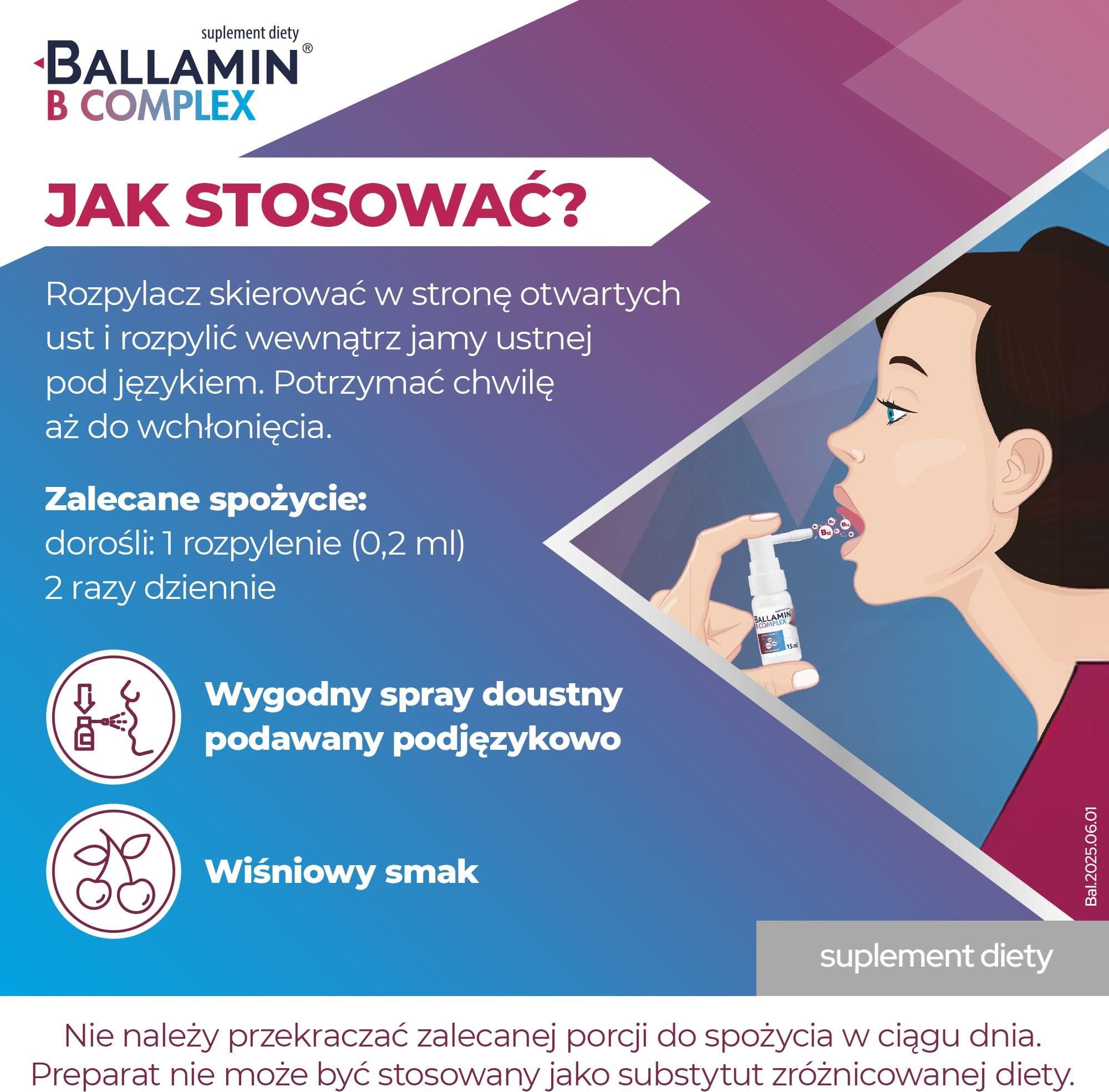 Ballamin B Complex spray 15ml - Opinie i ceny na Ceneo.pl