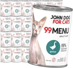 John Dog For Cats 99 Menu Mokra Karma Dla Dorosłych Kotów Z Gęsią 24X400G