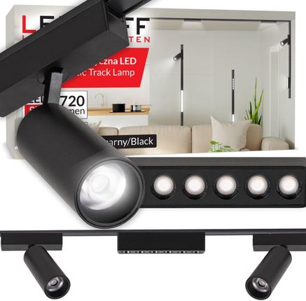 Ledhoff Oświetlenie Szynowe Magnetyczne Zestaw Listwa 1m + 3szt. Reflektor Led B8280B8156+B8176+2Xb8184