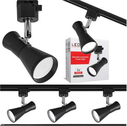 Ledhoff Oświetlenie Szynowe Czarne Reflektor Gu10 3szt. Szyna 1m B85453Xb8473+B8014