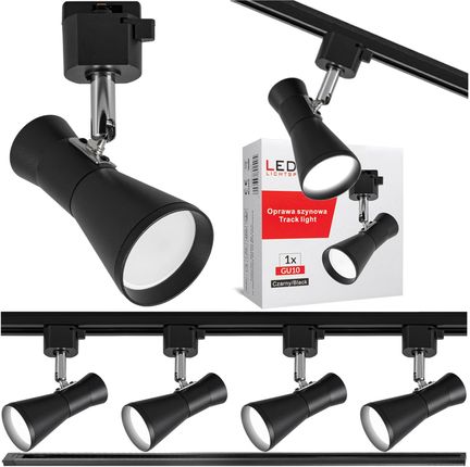 Ledhoff Oświetlenie Szynowe Czarne Reflektor Gu10 4szt. Szyna 1m B85464Xb8473+B8014