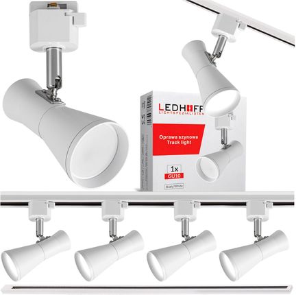 Ledhoff Oświetlenie Szynowe Białe Reflektor Gu10 4szt. Szyna 1m B85564Xb8474+B8015