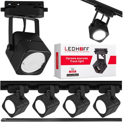 Ledhoff Oświetlenie Szynowe Czarne Reflektor Gu10 4szt. Szyna 1m B85664Xb8478+B8014