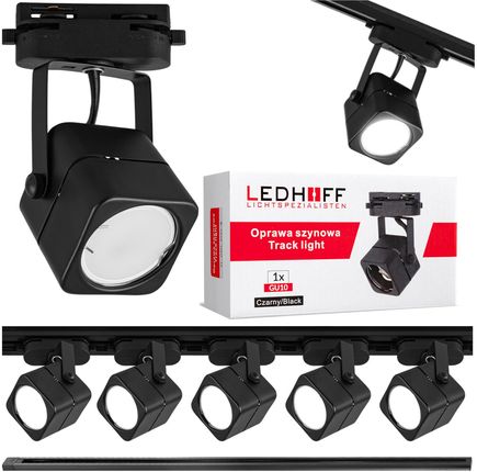 Ledhoff Oświetlenie Szynowe Czarne Reflektor Gu10 5szt. Szyna 2m B85685Xb8478+B8016
