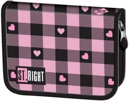 St-Majewski Piórnik Dwuklapkowy Bez Wyposażenia Pink Checkered