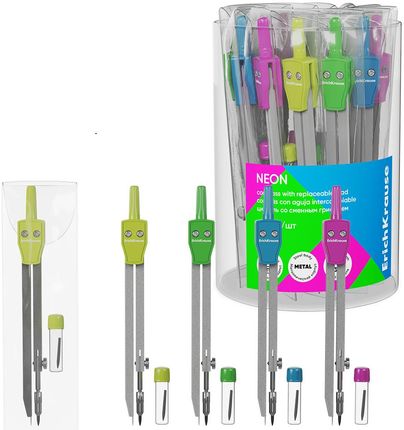 Erich Krause Cyrkiel Neon Mix Kolorów 135Mm W Etui 61376