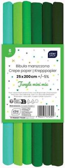 Bibuła Marszczona Jungle Mini Mix 6Szt. 200X25Cm