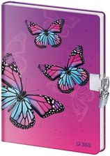 Zdjęcie Pamiętnik Z Kłódką B6/60K Gładki Motyle - Jasło