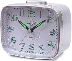 Timemark Zegarek z Budzikiem 12 x 9,5 x 6,5 cm Tradycyjny Analogiczny Srebrzysty