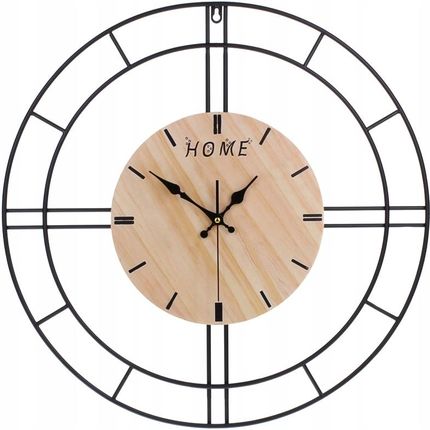 Nobo Kids Zegar Ścienny Metalowy Wiszący Vintage Drewno Rzymski Na Ścianę Loft 60 cm