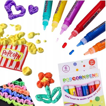 Drobiazgarnia Mazaki Pisaki 3D Magiczne Rosnące Wypukłe Kolorowe Długopis Popcorn Pens