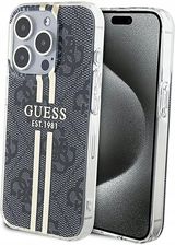 Guess Plecki Etui Iml 4G Gold Stripe Do Iphone 15 Pro Max Czarne