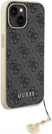 Plecki Etui Guess 4G Charms Collection do iPhone 15 szare - zdjęcie 3
