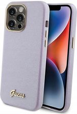 Guess Plecki Etui Glitter Glossy Script Do Iphone 15 Pro Liliowe