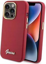 Guess Plecki Etui Silicone Script Metal Logo Frame Do Iphone 15 Pro