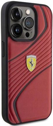Ferrari Plecki Etui Twist Metal Logo Do Iphone 15 Pro Czerwone - zdjęcie 3