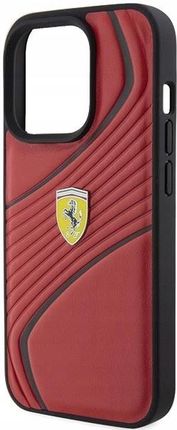 Ferrari Plecki Etui Twist Metal Logo Do Iphone 15 Pro Czerwone - zdjęcie 4