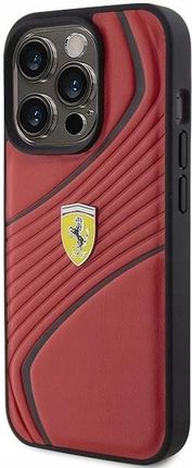 Ferrari Plecki Etui Twist Metal Logo Do Iphone 15 Pro Czerwone - zdjęcie 2