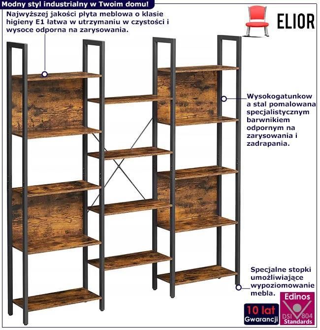 Elior Industrialny regał na kwiaty rustykalny brąz Flarin 2X - Opinie i ...