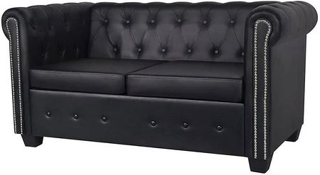 Elior 2-osobowa czarna sofa w stylu Berma