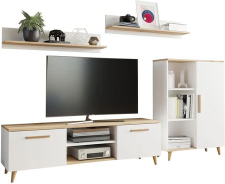 Elior Biała meblościanka w stylu skandynawskim Arva