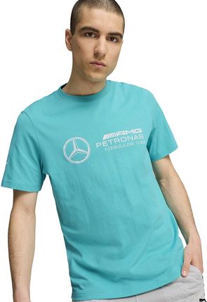 Koszulka męska Puma MAPF1 ESS LOGO turkusowa 62734905 - zdjęcie 2