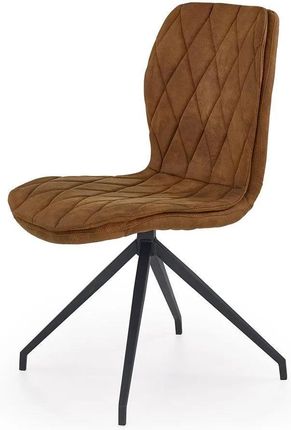 Profeos Brązowe tapicerowane metalowe krzesło industrialne Huxes 3X