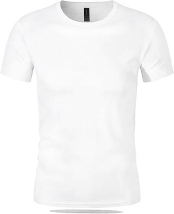T-shirt Męski Biały Koszulka Męska Krótki Rękawek Gildan 100% Bawełna - zdjęcie 5