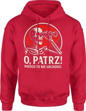 O popatrz, nikogo to nie obchodzi Męska bluza z kapturem (L, Czerwony)