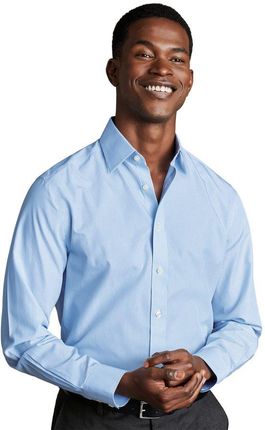Charles Tyrwhitt Non-Iron Puppytooth Shirt - Extra Slim fit | 42 | 91 Koszula non-iron w delikatny wzór Formalne