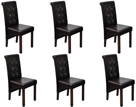 Elior Komplet 6 tapicerowanych krzeseł pikowanych wenge Romes