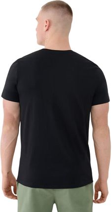 Koszulka męska bawełniana 4F M1974 czarna t-shirt na co dzień r L - zdjęcie 2