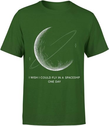 I Wish i could fly in a spaceship one day Męska koszulka (XXL, Zielony)