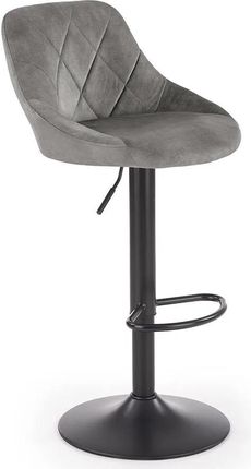 Elior Popielaty tapicerowany hoker z oparciem Biały połysk Malta 3X