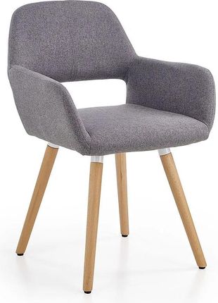 Elior Drewniane krzesło do biurka szare z podłokietnikami Nauro 4S