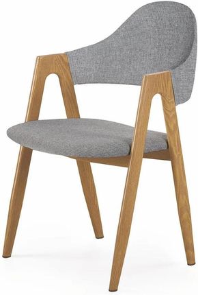 Elior Szare tapicerowane krzesło nieobrotowe do biurka Ixo