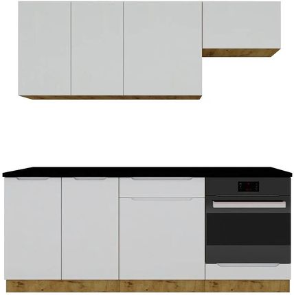 Elior Komplet mebli kuchennych dąb artisan + szary Orfo