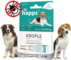 Happs Krople Na Pchły I Kleszcze Dla Średnich Psów Mocne 10-20Kg 4X 2,5Ml KROPLEPRZECIWKOPCHŁOMIKLESZCZOMHAPPS