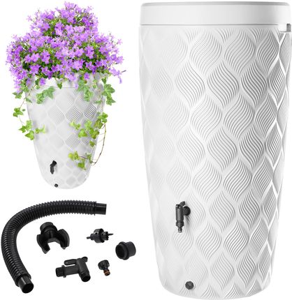 Kadax Zbiornik Na Deszczówkę Reveret 240l Z Zestawem Przyłączeniowym Biały Fale