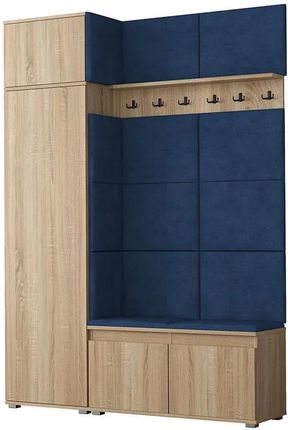 Elior Szafa z siedziskiem tapicerowanym dąb sonoma + granat Imperio 4X