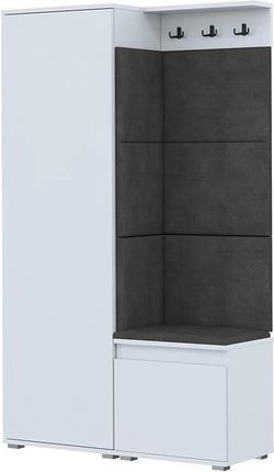 Elior Szafa z siedziskiem tapicerowanym - biało Notra Garderoba