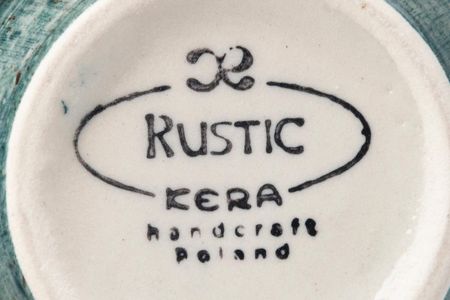 Kera Ceramika Zestaw Filiżanka Spodek Bel Rustic Kamionka Blue - zdjęcie 3