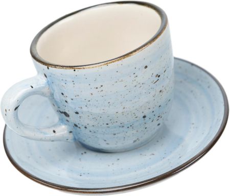 Kera Ceramika Zestaw Filiżanka Spodek Bel Rustic Kamionka Blue - zdjęcie 4