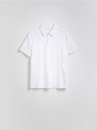 Reserved - Koszulka polo regular ze wzorem - biały