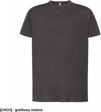 T-shirt JHK TSRA 150 - męski z krótkim rękawem wzmocniony lycrą ściągacz, 100% bawełna, 155-160g - grafitowy melanż M - zdjęcie 1
