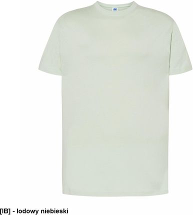 T-shirt JHK TSRA 150 - męski z krótkim rękawem wzmocniony lycrą ściągacz, 100% bawełna, 155-160g - lodowy niebieski XS