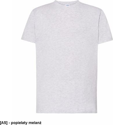 T-shirt JHK TSRA 150 - męski z krótkim rękawem wzmocniony lycrą ściągacz, 100% bawełna, 155-160g - srebrny M