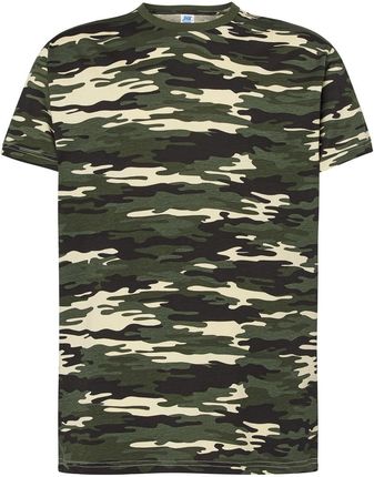 T-shirt JHK TSRA 150 - męski z krótkim rękawem wzmocniony lycrą ściągacz, 100% bawełna, 155-160g - zieleń butelkowa M - zdjęcie 2
