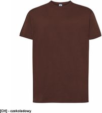 T-shirt JHK TSRA 150 - męski z krótkim rękawem wzmocniony lycrą ściągacz, 100% bawełna, 155-160g - czekoladowy XL